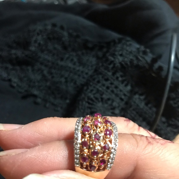 Preowned Sterling / Vermeil Ruby band - Picture 2 of 5